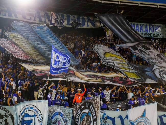 Hinchada de Millonarios en la final del FPC. Foto: Getty Images.