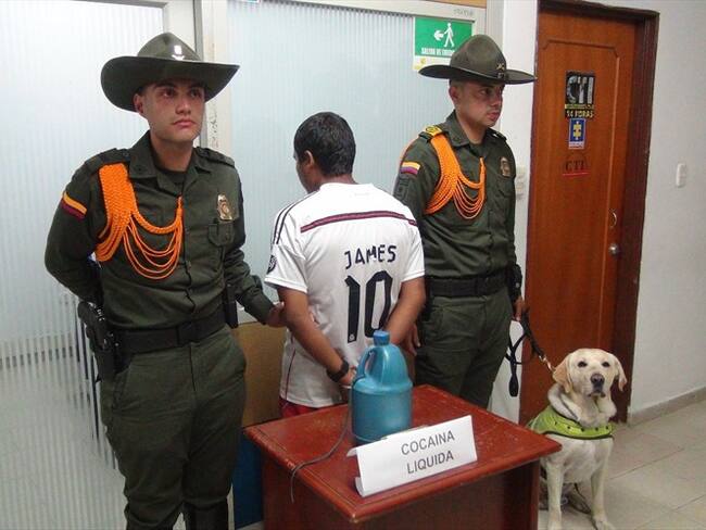 Capturan a sujeto que transportaba cocaína líquida en Popayán. Foto: Policía Nacional.
