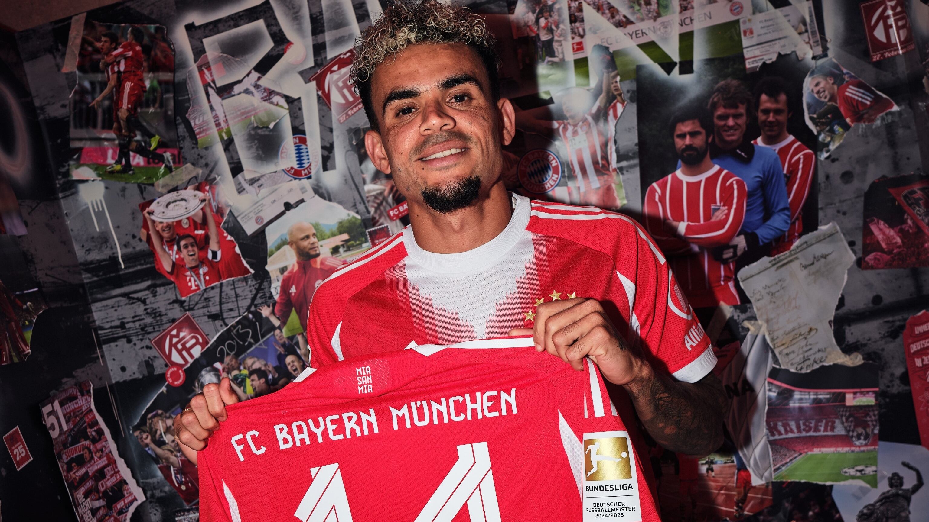 Luis Díaz fue oficializado como nuevo jugador del Bayern Múnich. Foto: tomada del perfil de X @FCBayern