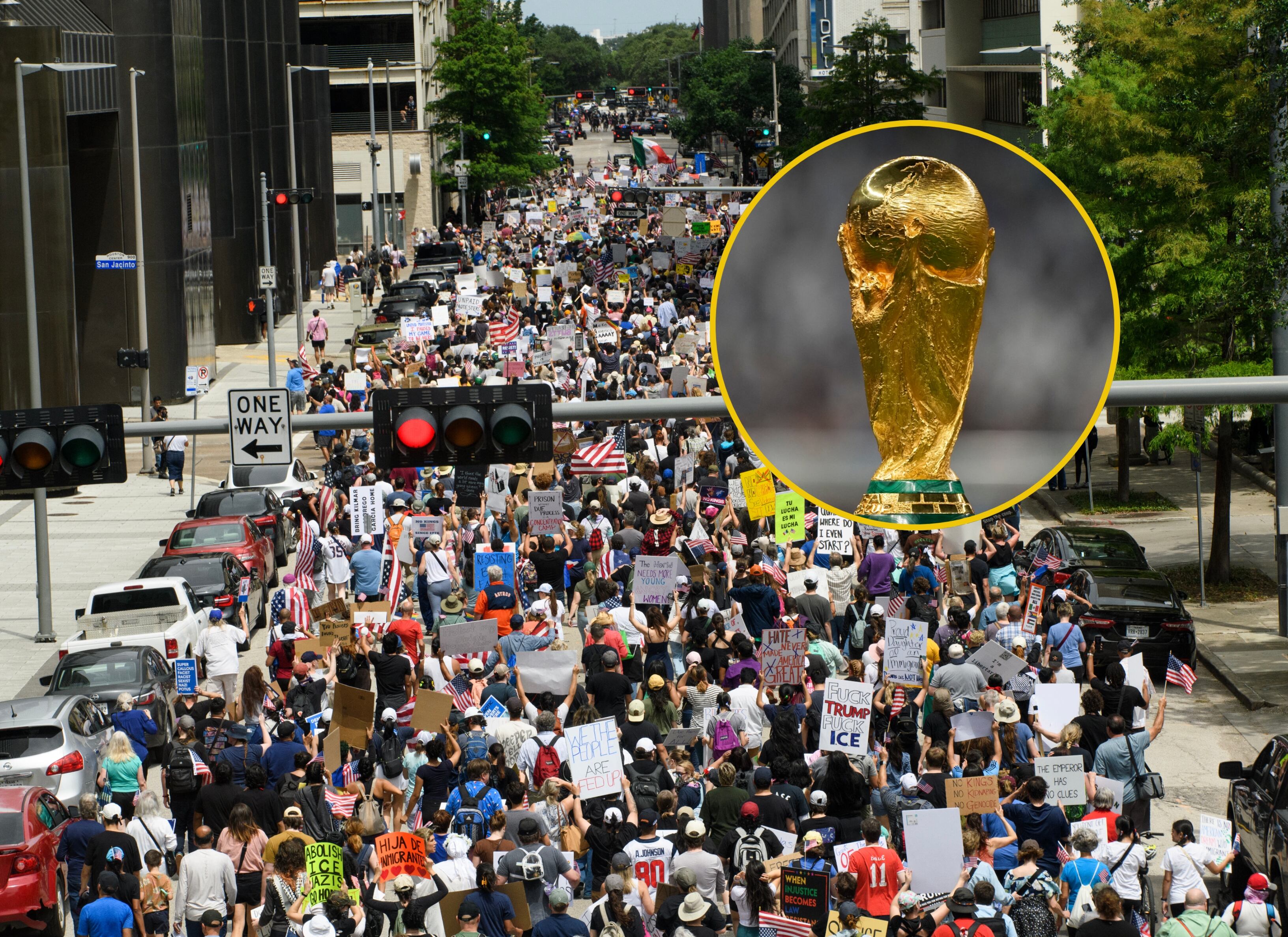 Protestas en Houston, Texas en Estados Unidos. FOTO:  MARK FELIX/AFP via Getty Images