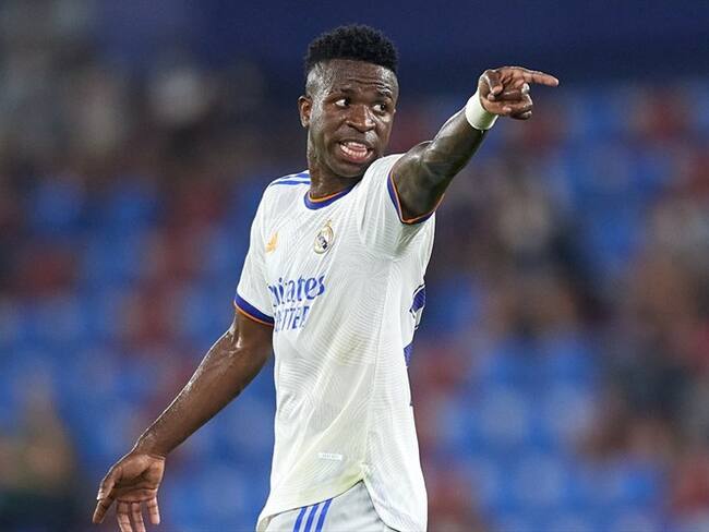 Vinicius Jr, jugador del Real Madrid, ante el Levante. Foto: Quality Sport Images/Getty Images