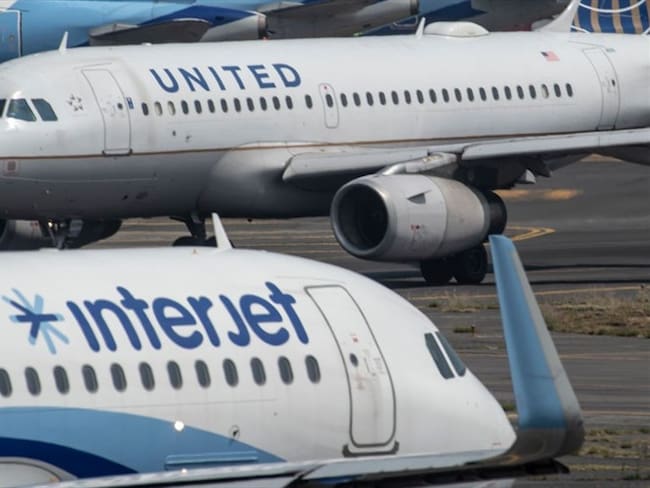 Interjet es la primera aerolínea en ser convocada a proceso es insolvencia por parte de la autoridad de inspección, en el marco de la pandemia del COVID-19. Foto: Getty Images / PEDRO PARDO