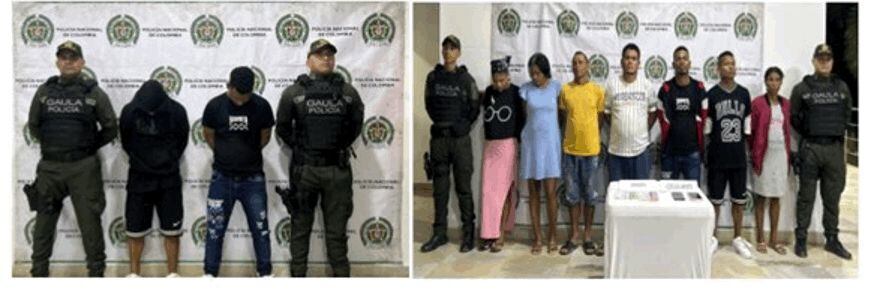 La operación 'Agamenón' dejó nueve personas capturadas por extorsión en Ciénaga, Magdalena. Foto: Cortesía Mesan 