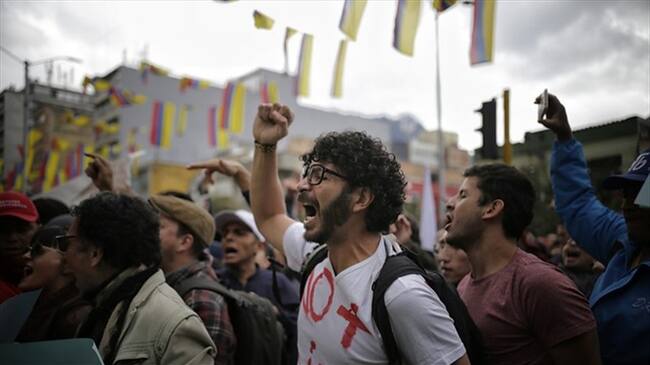 Protestas en Contra de Uribe. Foto: Colprensa