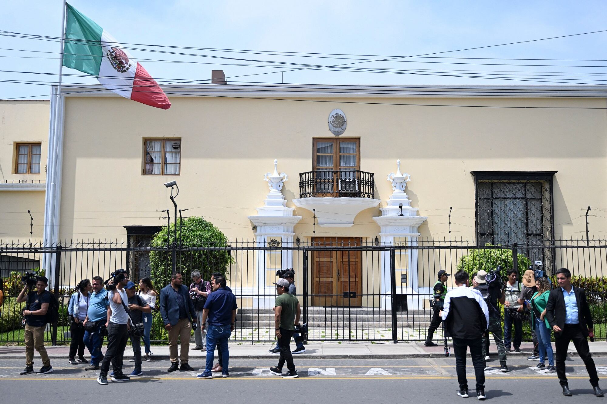 Embajada de México en Perú. (Photo by ERNESTO BENAVIDES/AFP via Getty Images)
