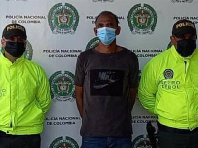 La captura de este sujeto se hizo efectiva en el barrio Pastrana, del municipio de Magangué. Foto: Cortesía Policía de Bolívar