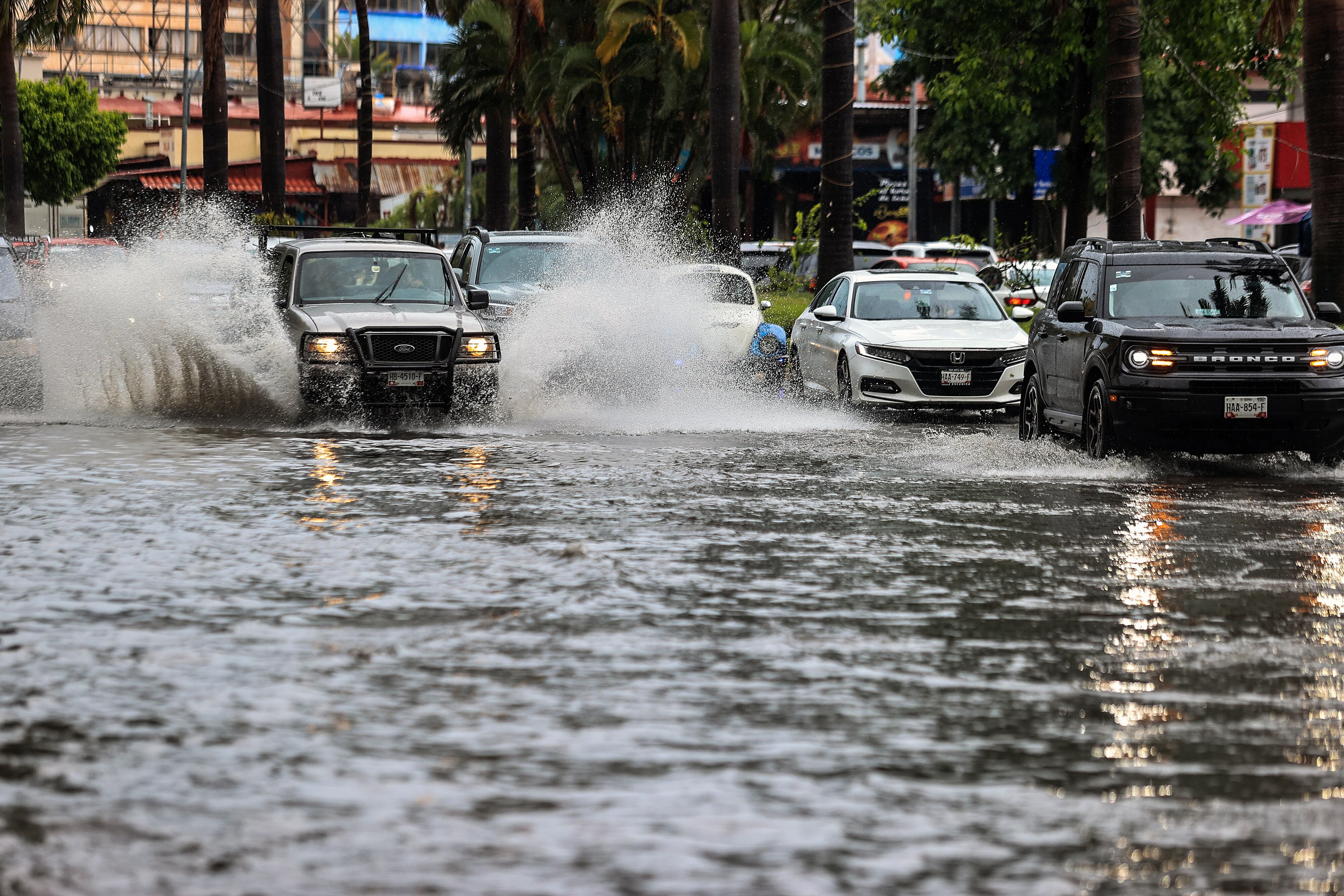 Lluvias en México por el huracán Hilary.