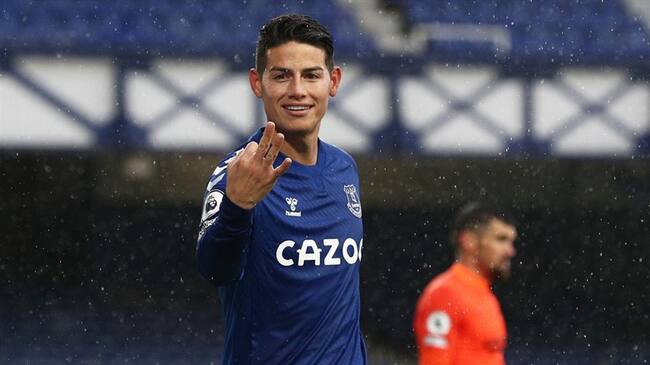 Elogios a James Rodríguez por su desempeño en el Everton. Foto: Getty
