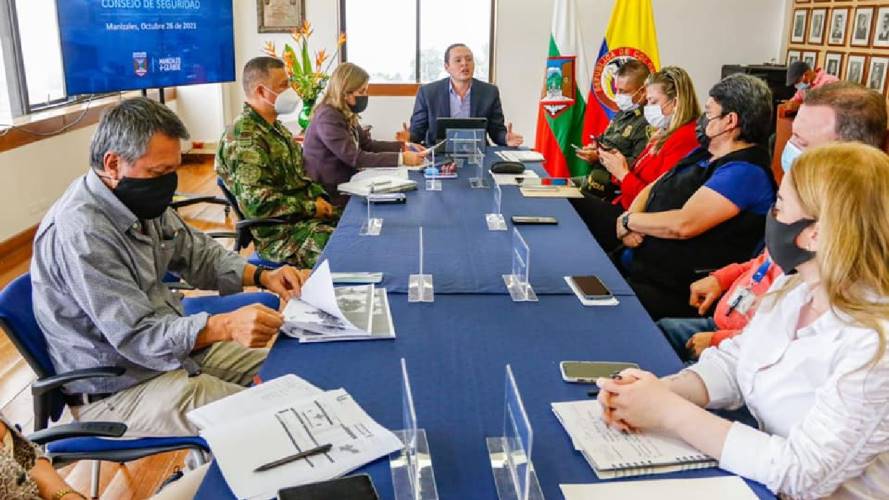 Se realizó Consejo de Seguridad en Manizales. Crédito: Carlos Mario Marín, alcalde de Manizales.