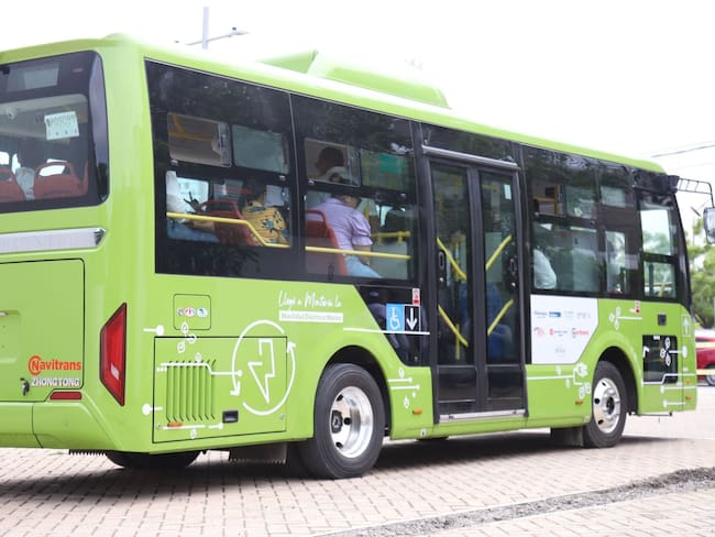 Montería lanza prueba piloto de su primer bus eléctrico, único en la región Caribe. Foto: Cortesía.