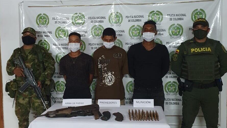 Capturan a tres presuntos integrantes del Clan del Golfo en el sur de Córdoba. Foto: Prensa Ejército Nacional