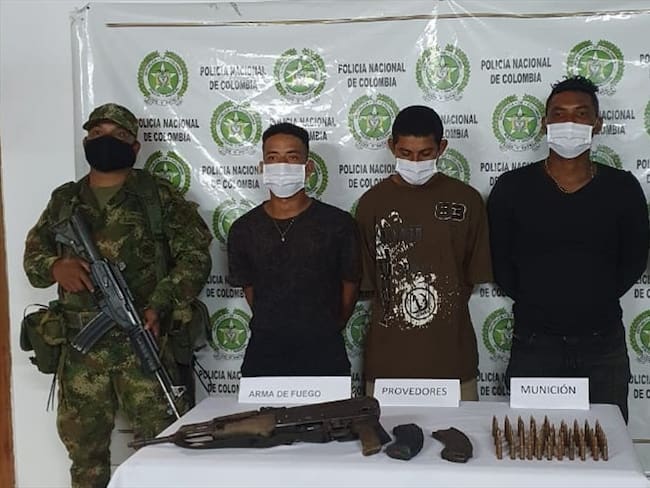 Capturan a tres presuntos integrantes del Clan del Golfo en el sur de Córdoba. Foto: Prensa Ejército Nacional