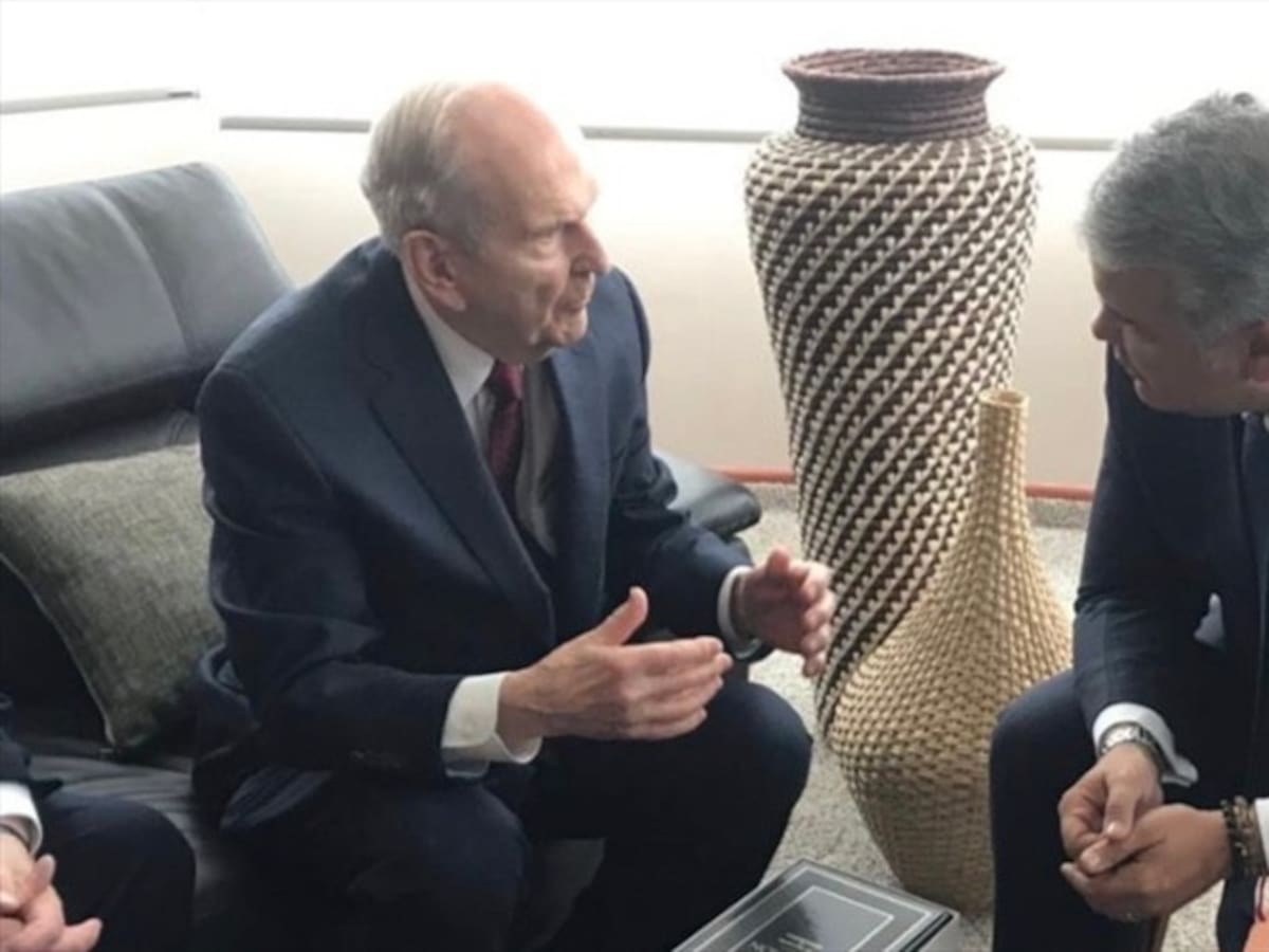Iván Duque se reunió con Russell M. Nelson, presidente de la Iglesia de Jesucristo