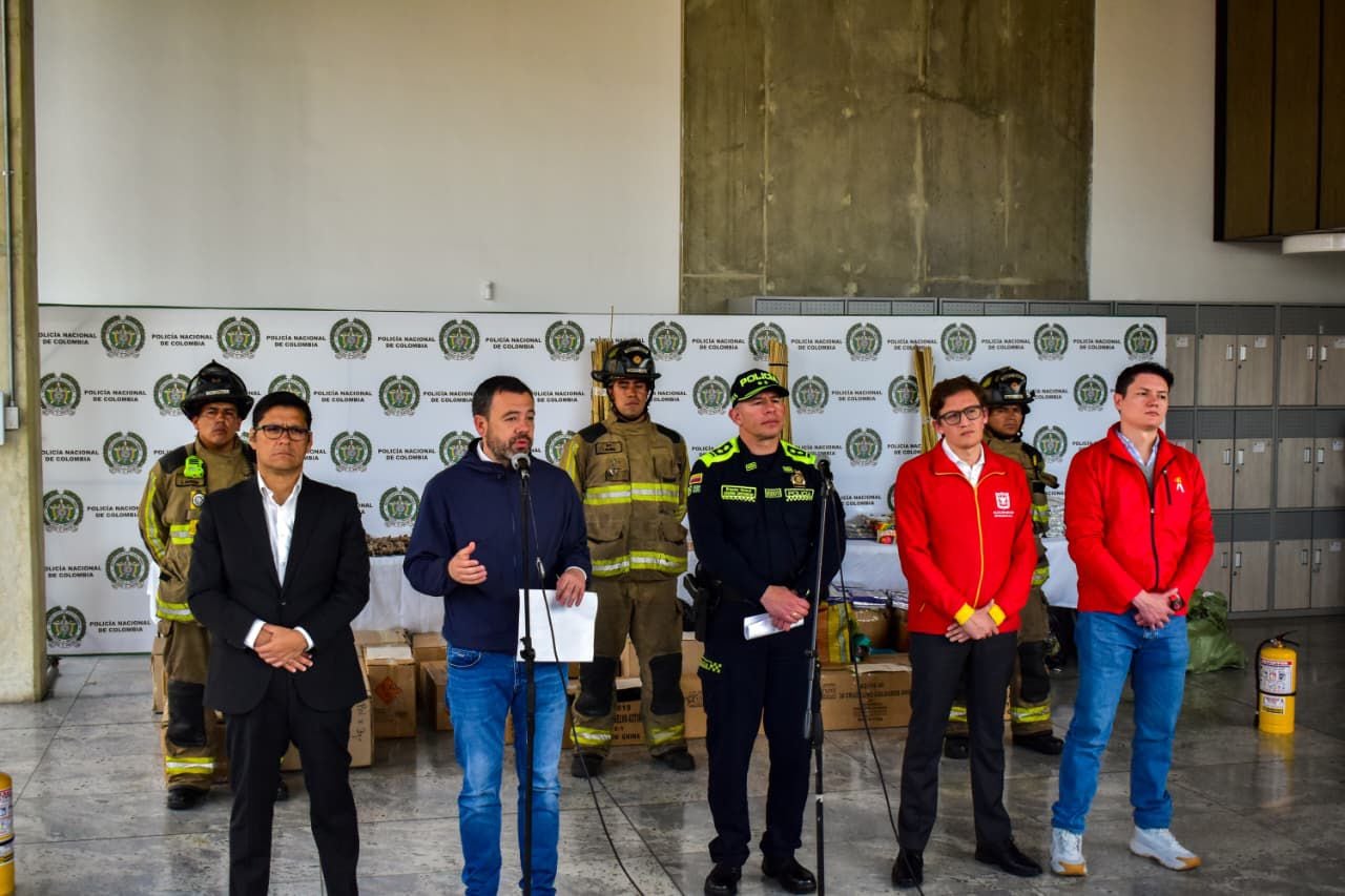 Incautación de Pólvora. Foto: Alcaldía de Bogotá.
