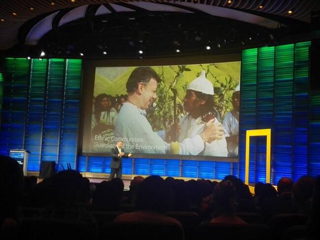 Juan Manuel Santos fue galardonado por la National Geographic Society. Foto: Ana María Cuesta (W Radio)