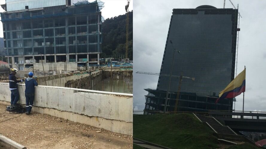 El edificio de la 100 con 7, a cargo de la constructora Aldea Proyectos S.A, es el punto de la discordia entre la Procuraduría y el proyecto de Transmilenio por la carrera Séptima. Foto: Redacción W Radio