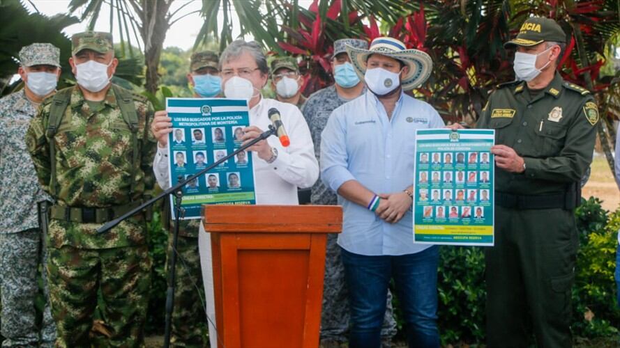 Ministro de Defensa anunció plan para reforzar la seguridad en Córdoba. Foto: Prensa Gobernación de Córdoba