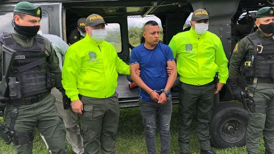 Edinson Martínez, alias Ricardo, fue capturado en Jamundí, Valle del Cauca. Foto: Policía Nacional