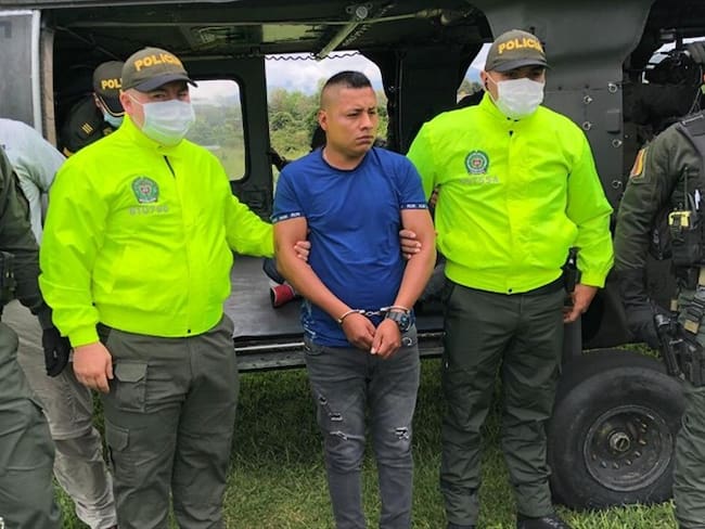 Edinson Martínez, alias Ricardo, fue capturado en Jamundí, Valle del Cauca. Foto: Policía Nacional