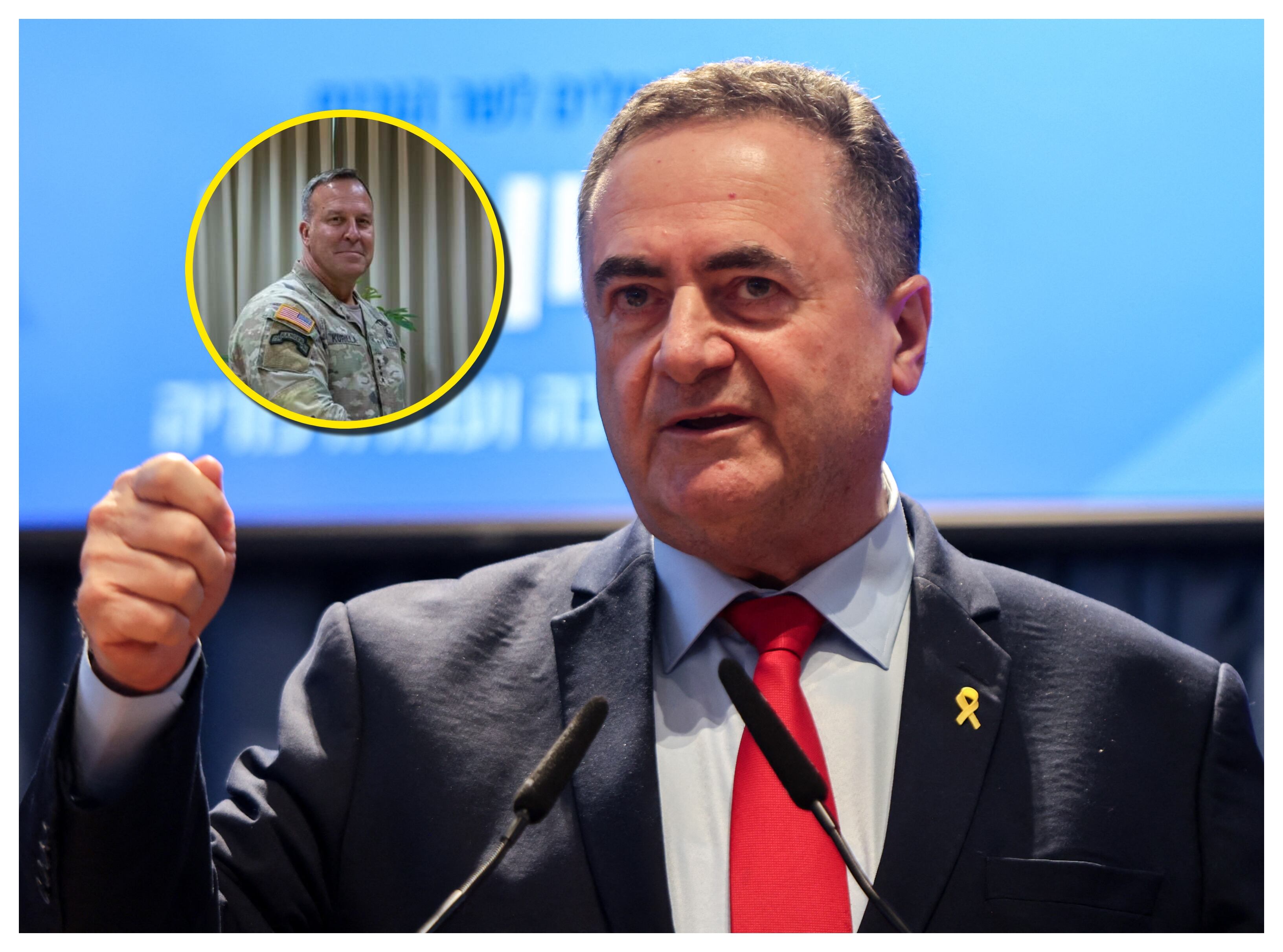 Israel Katz y Michael Erik Kurilla. Foto: Ariel Hermoni (IMoD) / Handout/Anadolu y MENAHEM KAHANA/AFP via Getty Images.