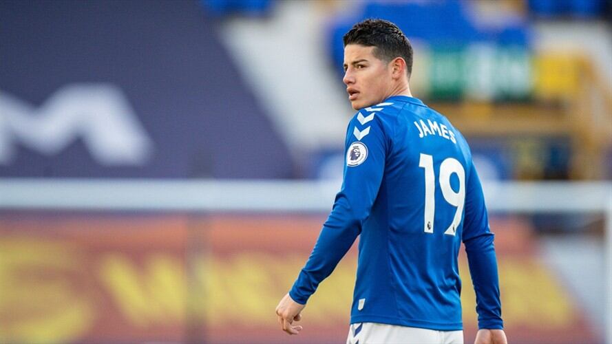 James Rodríguez, jugador del Everton y de la Selección Colombia. Foto: Sebastian Frej/MB Media/Getty Images
