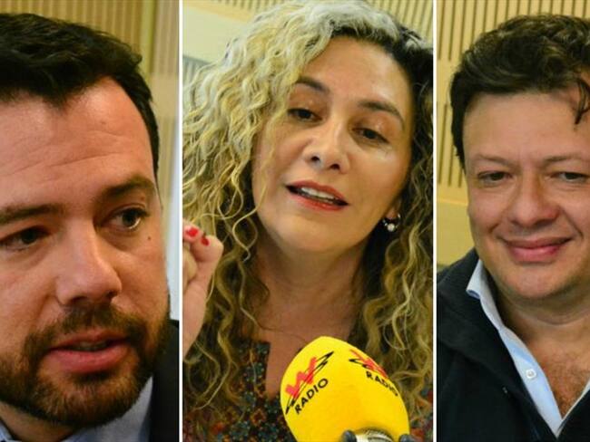 Carlos Fernando Galán y los concejales de Bogotá, Lucía Bastidas y Hollman Morris. Foto: La WCon Vicky Dávila