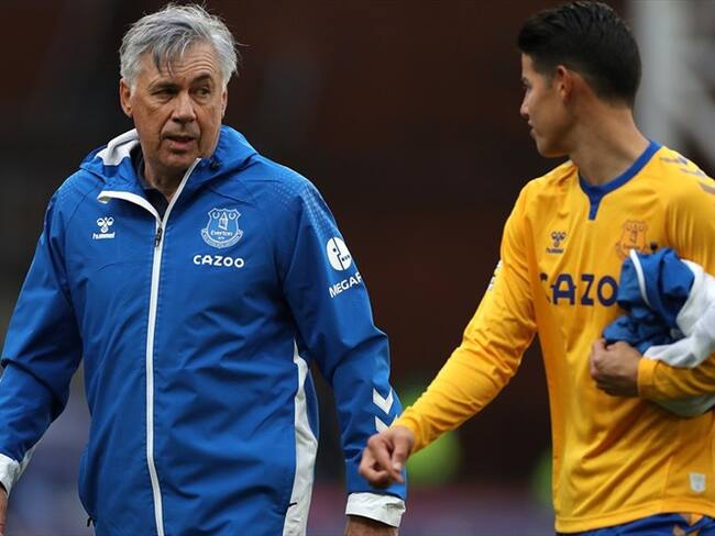 Carlo Ancelotti junto a James Rodríguez. Foto: Getty Images