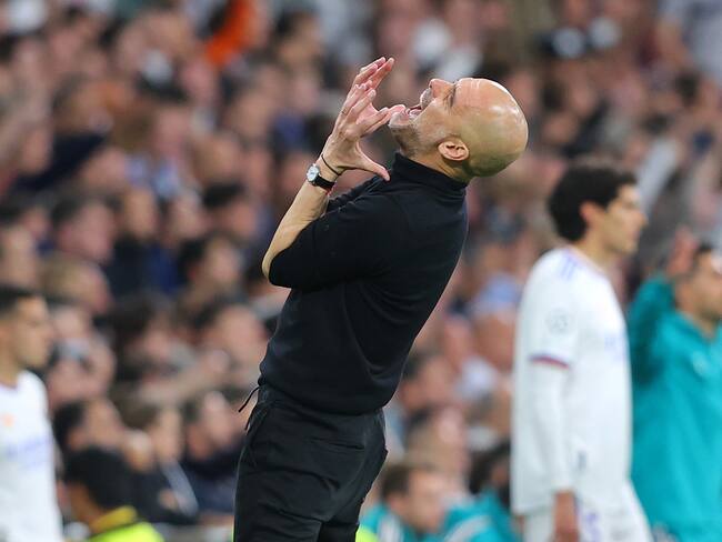 Pep Guardiola, entrenador del Manchester City, en juego ante el Real Madrid (Photo by Alex Livesey - Danehouse/Getty Images)