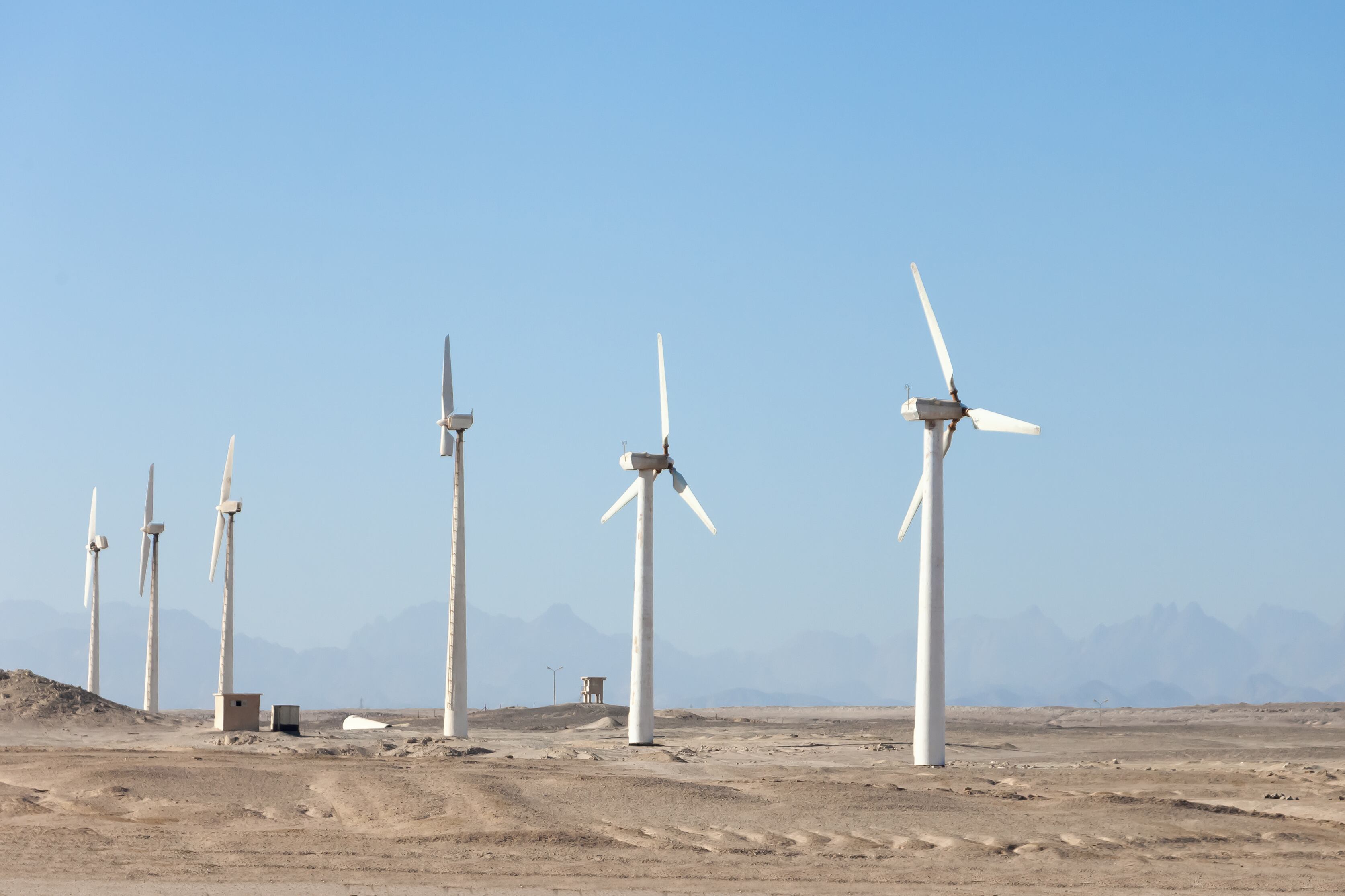 Wind generators against the sky, Egypt