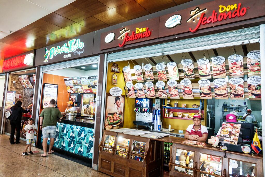 Don Jediondo Sopitas y Parrilla, restaurant in food court. (Photo by: Jeffrey Greenberg/Education Images/Universal Images Group via Getty Images)