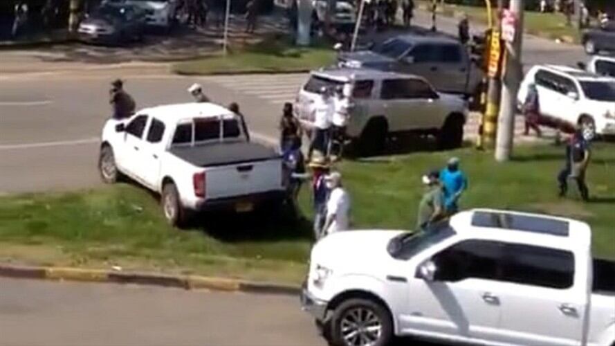 En las acciones violentas resultaron heridas 11 personas de la comunidad indígena proveniente del Cauca. Foto: Cortesía