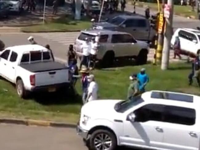 En las acciones violentas resultaron heridas 11 personas de la comunidad indígena proveniente del Cauca. Foto: Cortesía