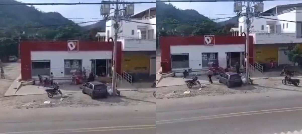 Palomino, La Guajira: intento de robo a tienda D1 terminó en balacera y captura de los asaltantes. Foto: Suministrada.