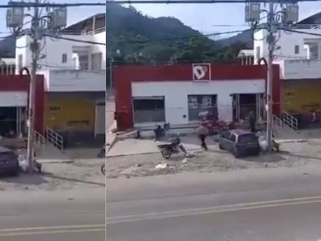 Palomino, La Guajira: intento de robo a tienda D1 terminó en balacera y captura de los asaltantes. Foto: Suministrada.