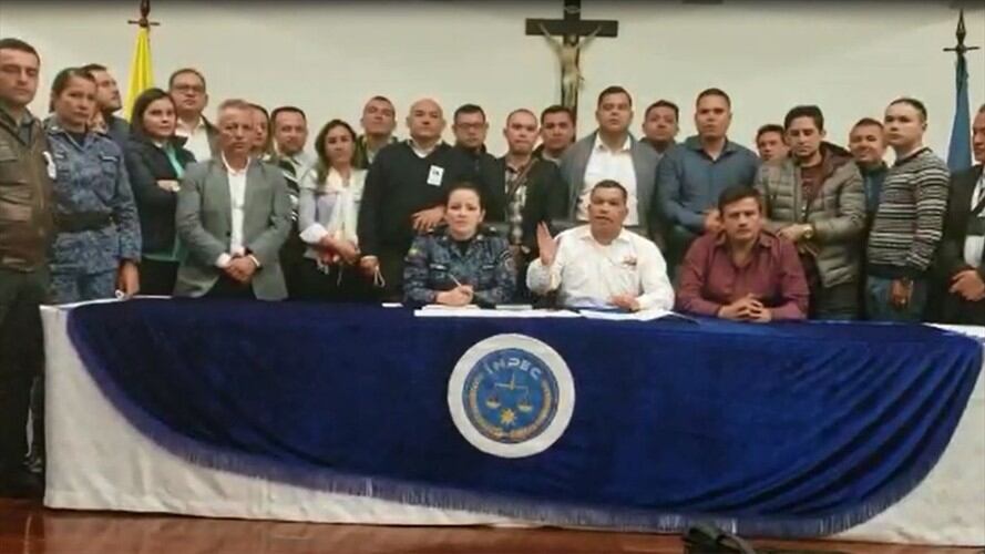 Inicia protesta de trabajadores del Inpec contra el Plan de Desarrollo. Foto: Captura de pantalla