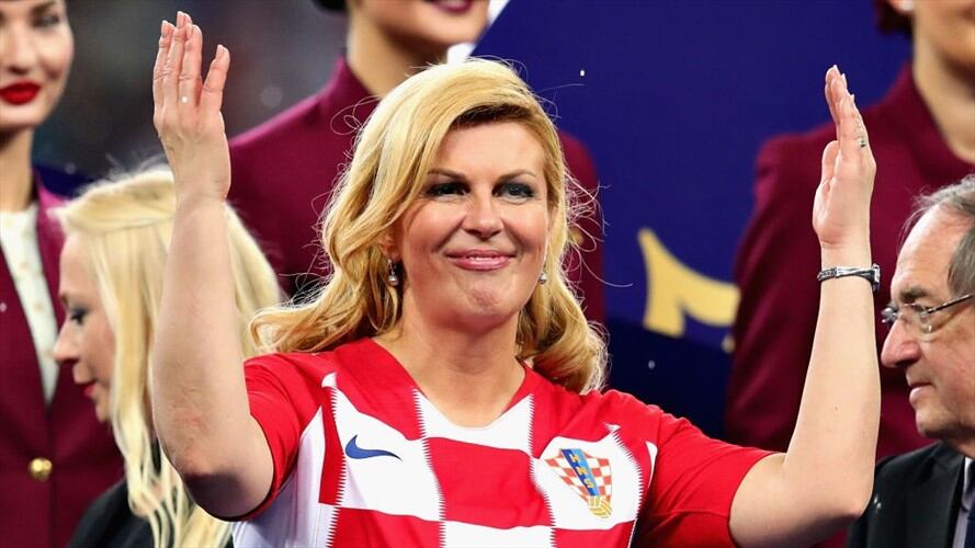 Kolinda Grabar-Kitarović, la presidente de Croacia, se llevó todos los elogios en la final del Mundial Rusia 2018 por el apoyo a su equipo. Foto: Getty Images