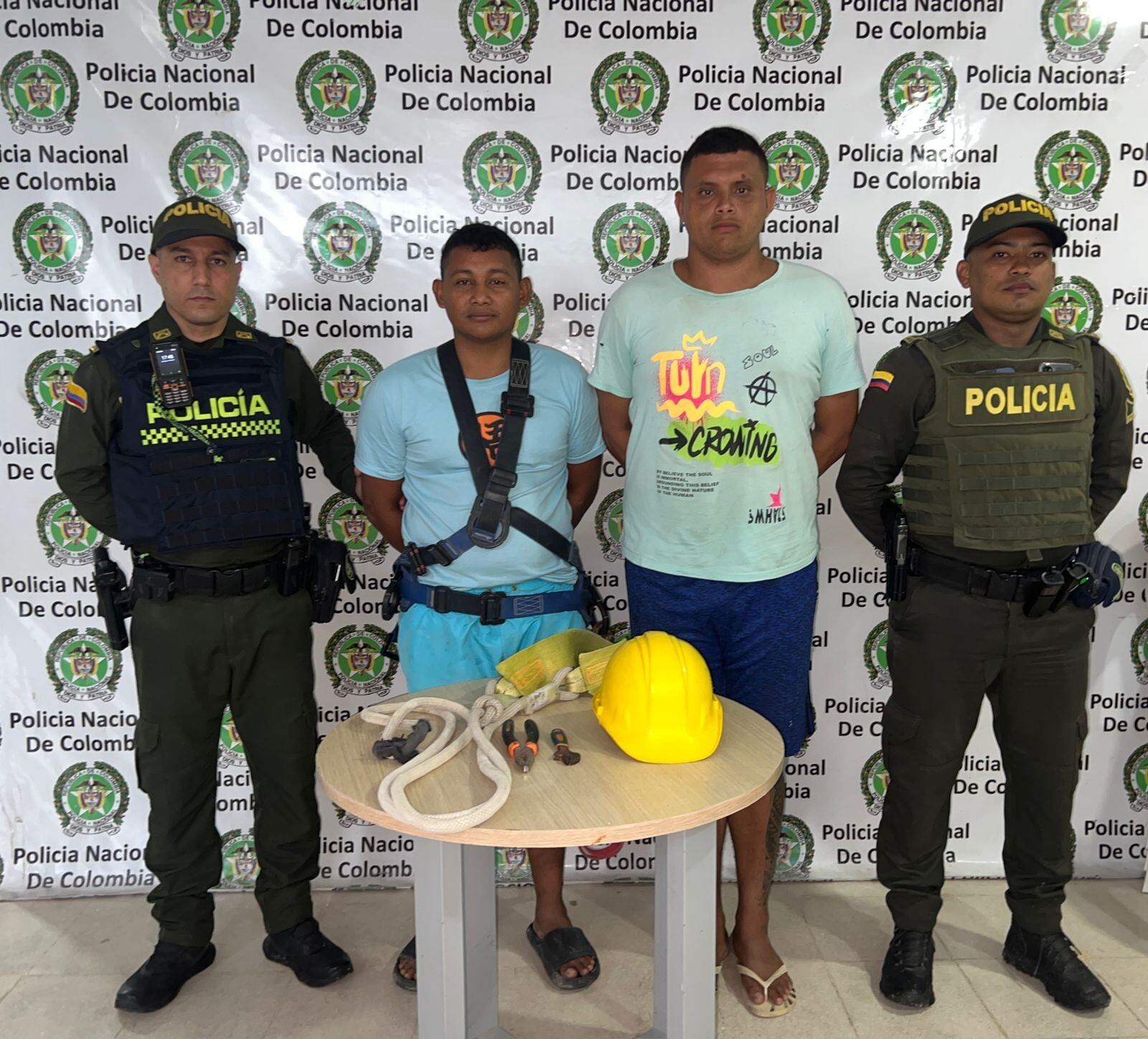 Capturados por manipular las redes eléctricas en el Atlántico. Foto: Suministrada.