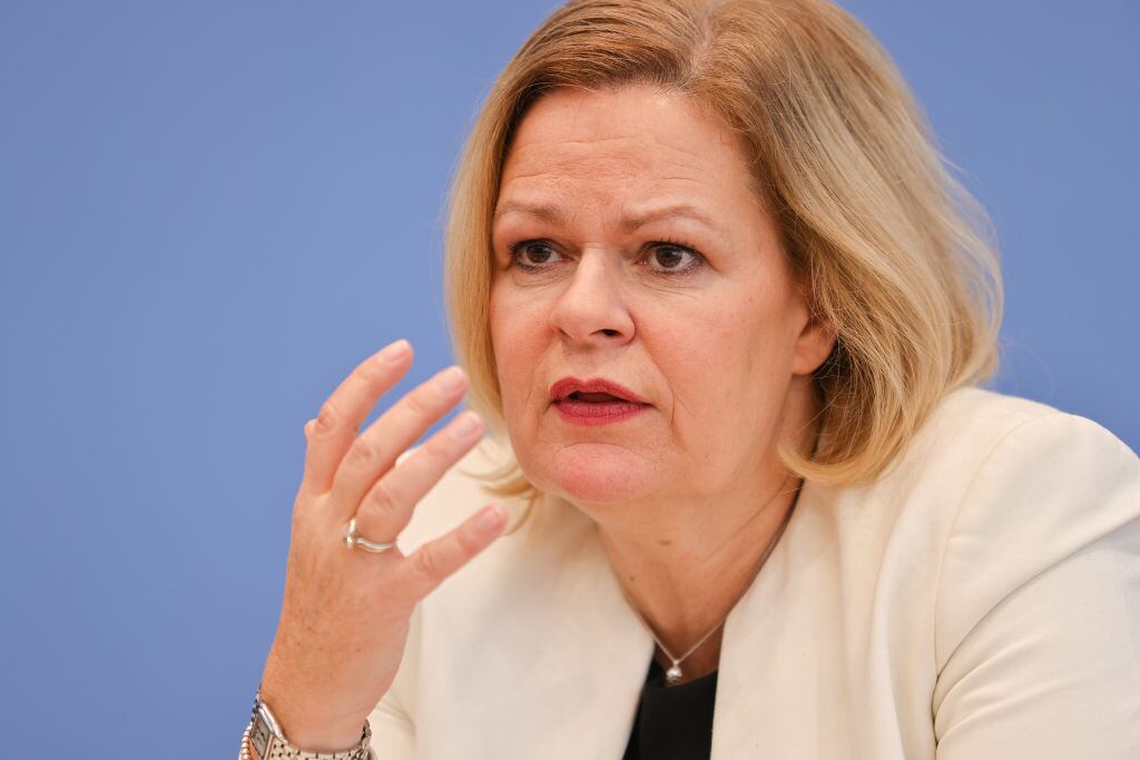 Ministra alemana del Interior, Nancy Faeser. Foto: Foto Omer Messinger/Getty Images