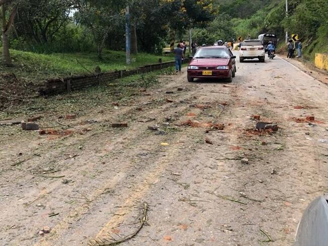 Activan carga explosiva a caravana del Ejército. Foto: Cortesía