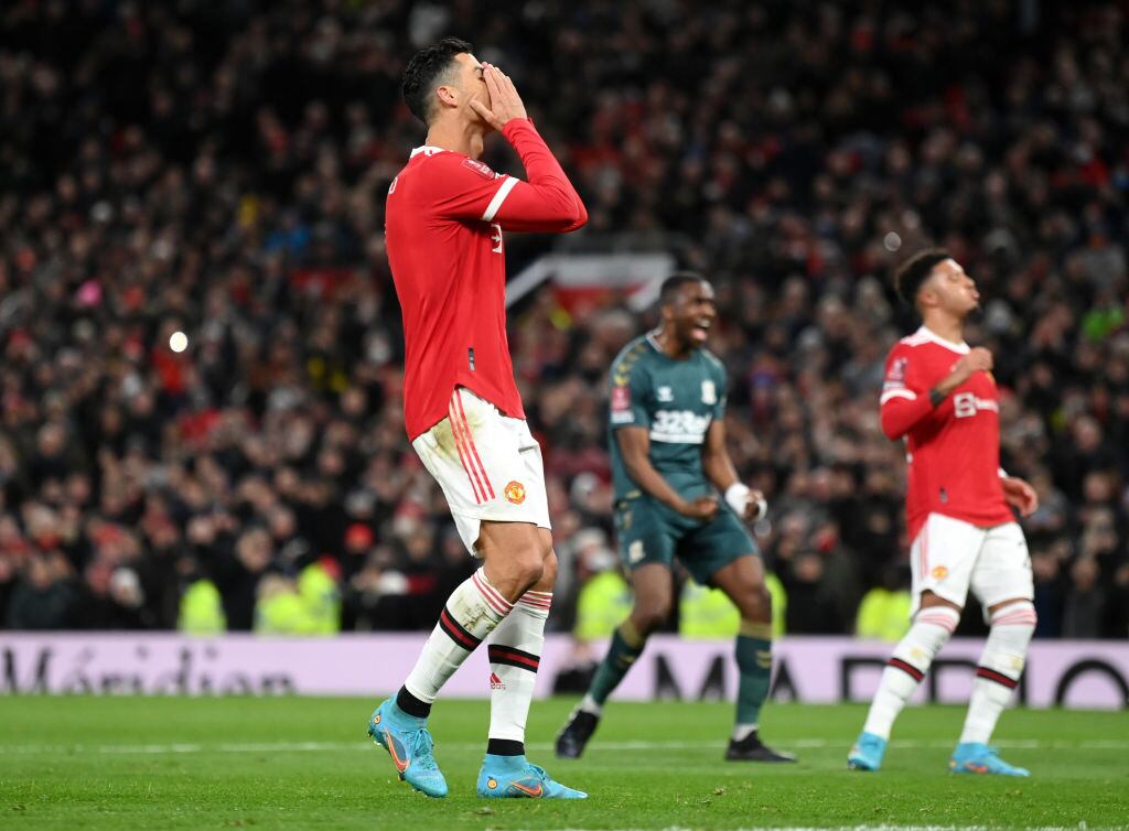 Cristiano Ronaldo tras fallar el penal por la FA Cup / Getty Images