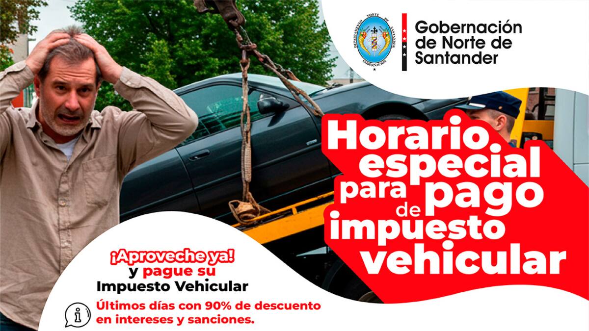 Así puede pagar el impuesto vehicular con el 90% de descuento en Norte de Santander