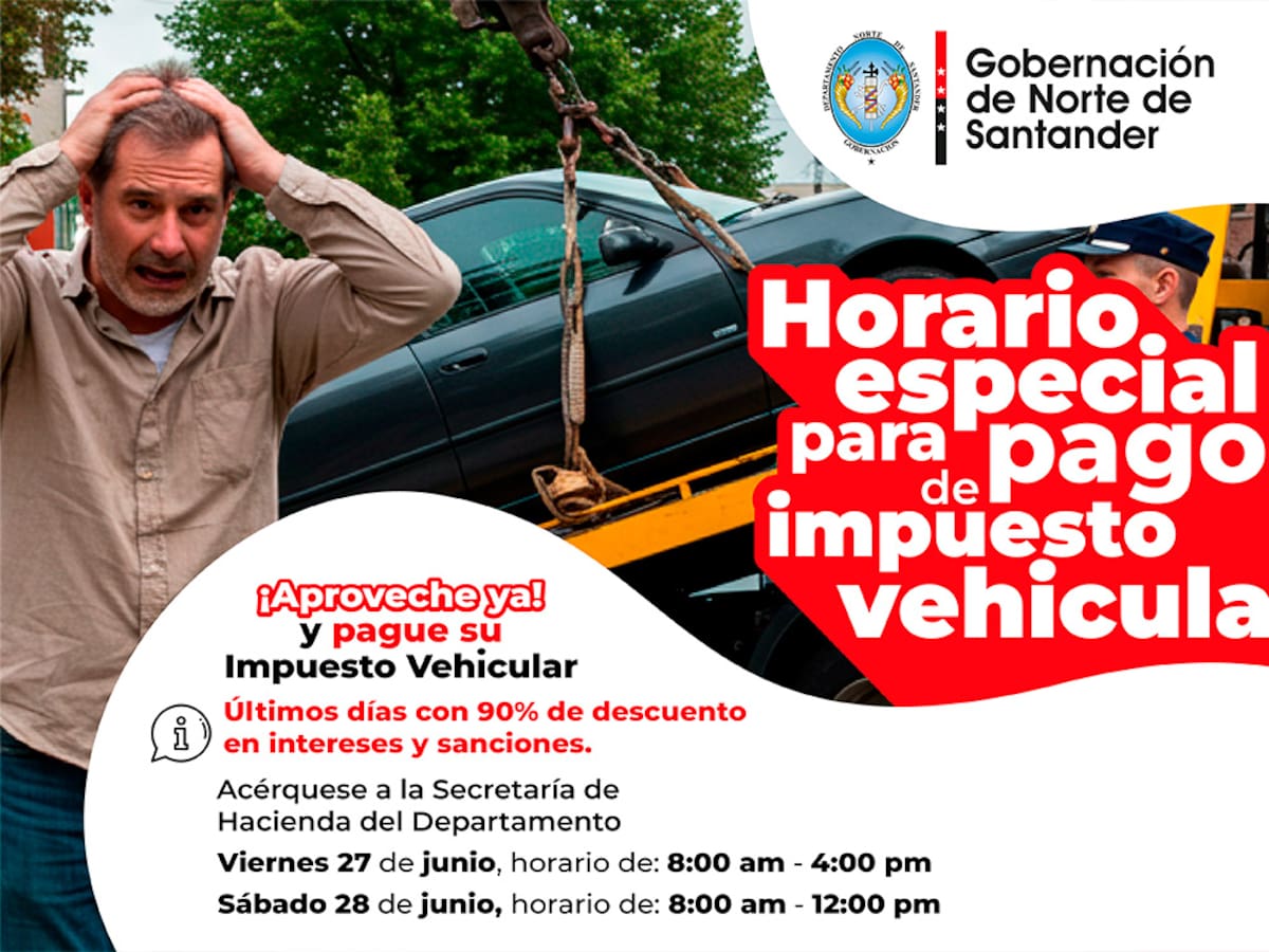 Así puede pagar el impuesto vehicular con el 90% de descuento en Norte de Santander