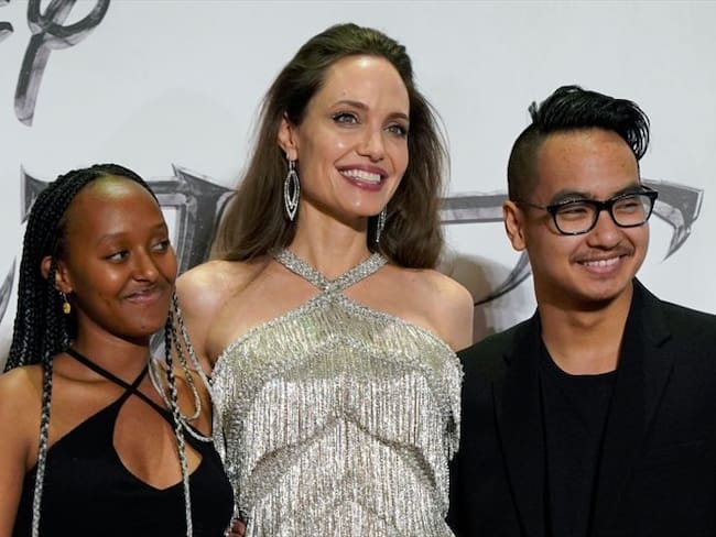 Zahara Jolie-Pitt, Angelina Jolie y Maddox Jolie-Pitt asisten al estreno en Japón de 'Maléfica: Mistress of Evil' el 03 de octubre de 2019 en Tokio, Japón.. Foto: Getty Images/ Christopher Jue