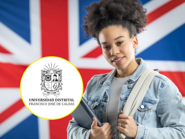 Estudiante y logo de la Universidad Distrital | Foto: GettyImages y Cortesía