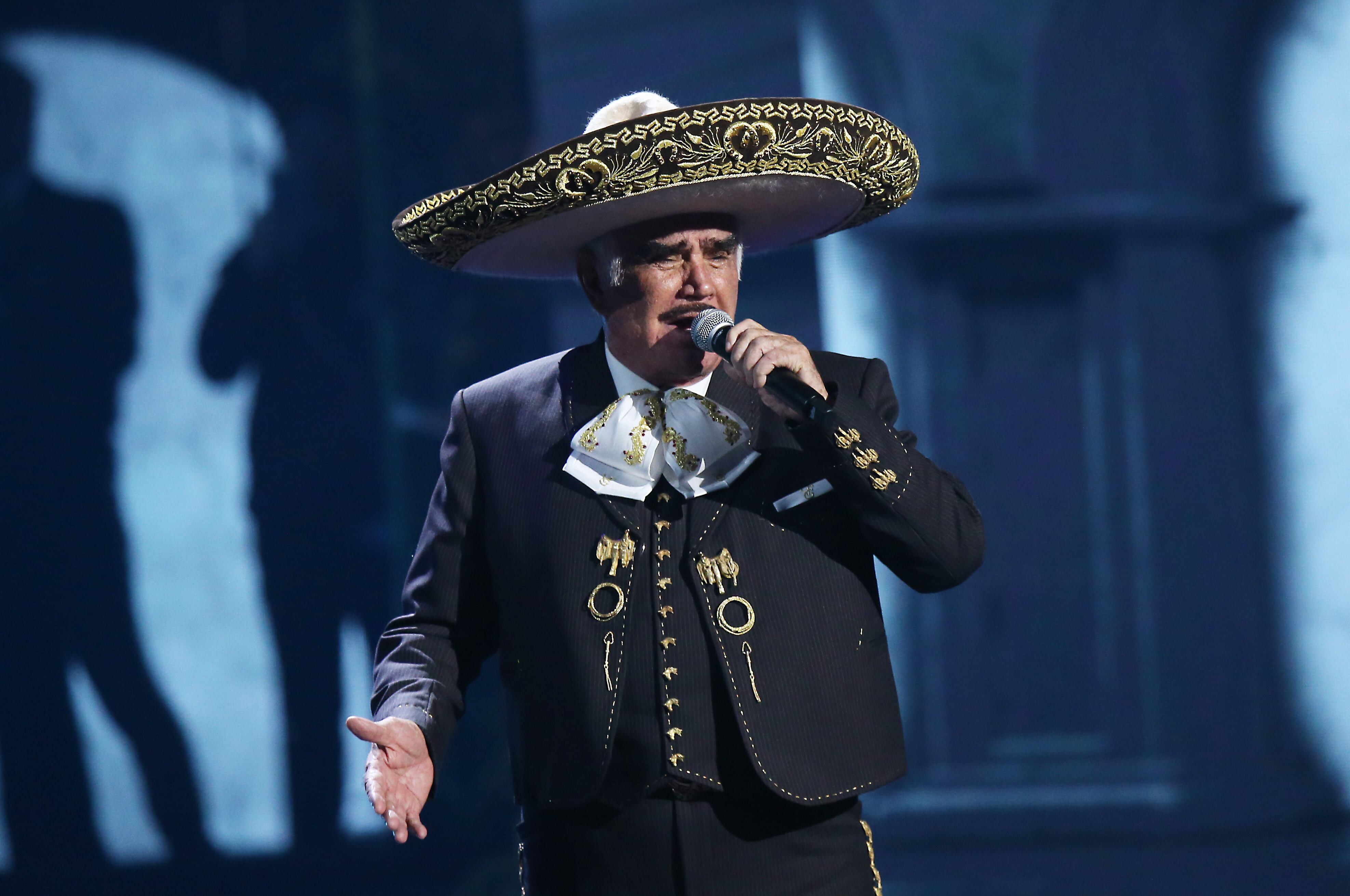 LAS VEGAS, NEVADA - NOVEMBER 14: Vicente Fernández performs onstage during the 20th Annual Latin GRAMMY Awards held at MGM Grand Garden Arena on November 14, 2019 in Las Vegas, Nevada. (Photo by Michael Tran/FilmMagic)