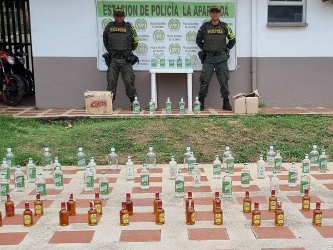 Incautan más de 80 botellas de licor adulterado en Córdoba. Foto: cortesía Policía.