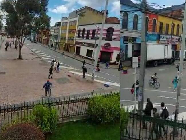 Disturbios en el centro de Bogotá. Foto: Captura de video