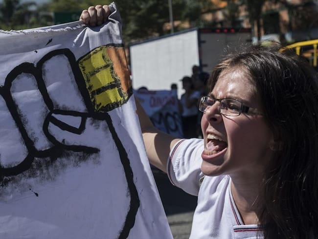 La manifestación de estudiantes universitarios en Cartagena terminó en desmanes. Foto: Getty Images