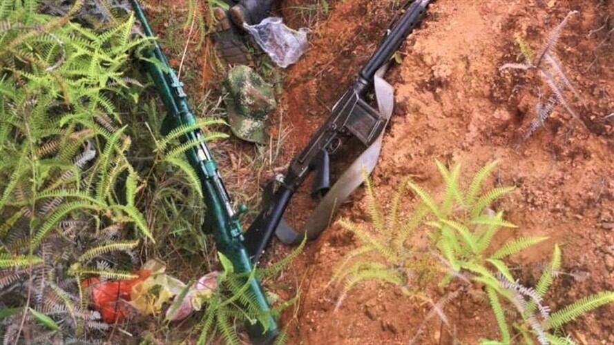 En las operaciones, las autoridades también incautaron dos fusiles . Foto: Cortesía