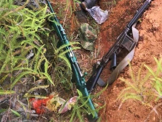 En las operaciones, las autoridades también incautaron dos fusiles . Foto: Cortesía